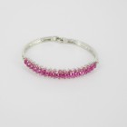 514153 pink in silver crystal bangle